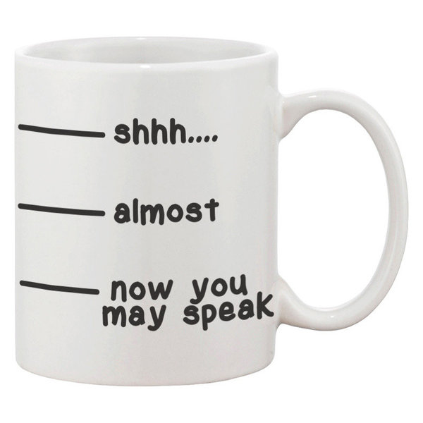 Signals Coffee Lover's Coffee Mug, SHHHH, Almost, Now You May Speak Funny 12oz Glass Coffee Cup Tea Mug Signals Coffee Lover's Coffee Mug, SHHHH, Almost, Now You May Speak Funny 12oz Glass Coffee Cup Tea Mug