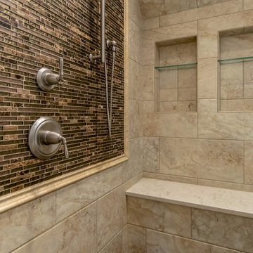 Large Bathroom Remodel with Custom Stone & Tile