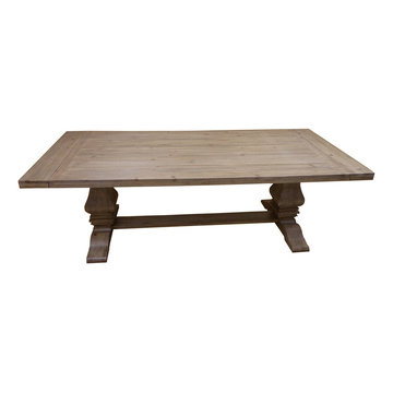 Donny Osmond Home Florence Rectangular Dining Table in Warm Natural with Double
