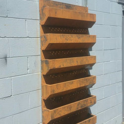 Modular walls ,planters and ponds in Corten , stainless and powder coated steel. - Outdoor Pots And Planters