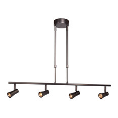 Sleek LED Spotlight Pendant, 4-Light, Bronze