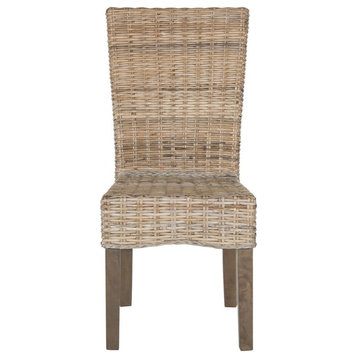 Ticoli 19" Wicker Dining Chair, Set of 2,  Gray