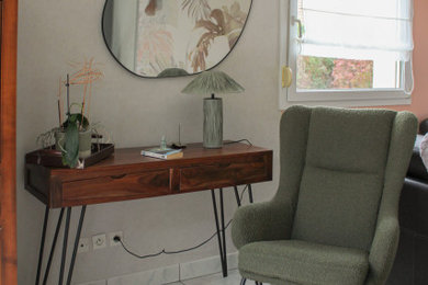 Inspiration pour une maison ethnique de taille moyenne.