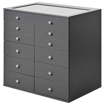 Slaystation Display Chest With Drawers, Charcoal