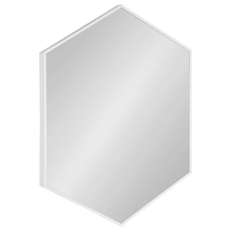 Rhodes Framed Hexagon Wall Mirror, White, 31x22