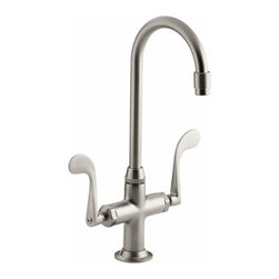 KOHLER - KOHLER Essex(R) single-hole bar sink faucet with wristblade handles - Bathroom Sink Faucets