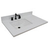 37" White Quartz Countertop and Single Rectangle Left Sink