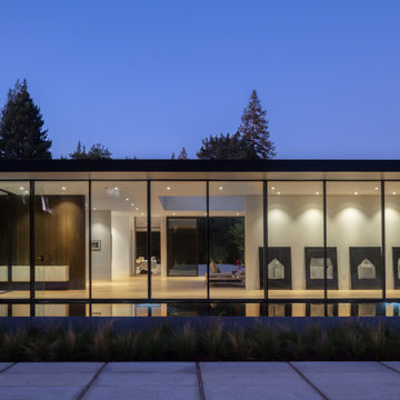 front facade at night
