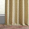 Faux Silk Jacquard Darkening Curtains 1 Panel, Metro Gold, 50w X 96l