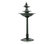 Alpine Tiered Fish Pedestal Garden Fountain and Birdbath, Dark Green, 40" Tall