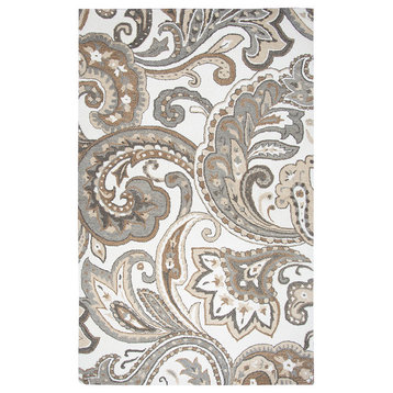 Rizzy Home Suffolk SK326A Beige Paisley Area Rug, Runner 2'6" x 8'