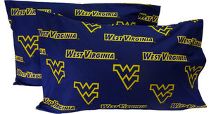 West Virginia Mountaineers Pillowcase Pair, Solid, Includes 2 King Pillowcases