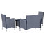 Safavieh Mendoza Outdoor Dining Set, 4-Piece, Navy and White