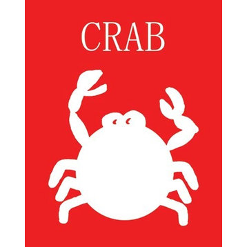 Crab Silhouette, Ready To Hang Canvas Kid's Wall Decor, 11 X 14