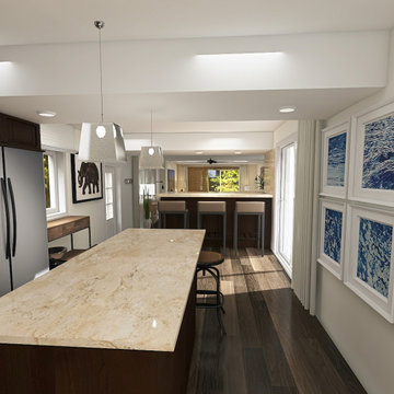 Masculine Modern Den & Kitchen Remodel