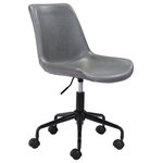 Zuo Mod - Byron Office Chair Gray - Byron Office Chair GrayThe Bryon Office Chair has mid century modern urban lines and looks great in any space. The solid steel frame is powder coated with a matte black finish with h a heavy duty vinyl covering. This chair fits in any room, or home office, or even as a bedroom accent chair. Byron Office Chair Gray Features: