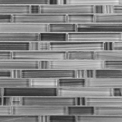 GBM Manufacturing - Handicraft II 12"x12" Glass Linear Mosaic Tile,Gray, Set of 11 - Mosaic Tile