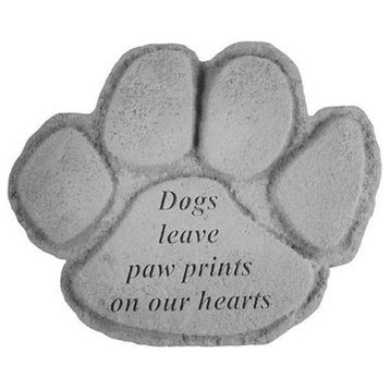 "Dogs Leave Paw Prints" Memorial Pet Stone