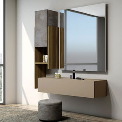 Dressing Table with Custom Storage in Stone Grey & Volcano by Inspired Elements - Dressing Tables