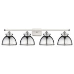 Innovations Lighting - Adirondack 4-Light 38" Bath Vanity Light, White/Polished Chrome - A truly dynamic fixture, the Ballston fits seamlessly amidst most decor styles. Its sleek design and vast offering of finishes and shade options makes the Ballston an easy choice for all homes.