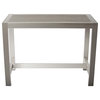 Benzara BM287805 Outdoor Bar Table, Gray Aluminum Frame, Plank Surface, Large