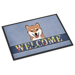 Shiba Inu Welcome Indoor Outdoor Mat 24 X36 Contemporary Shiba Inu Welcome Indoor Outdoor Mat