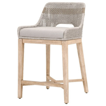 Star International Furniture Woven 26" Fabric Counter Stool in Taupe Gray