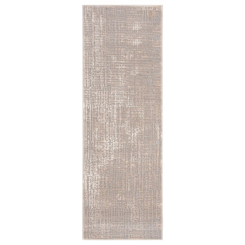 Safavieh Meadow Collection MDW317 Rug, Ivory/Grey, 2'7" X 8'