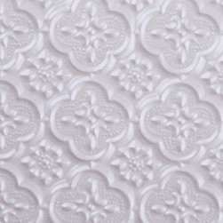 WC 20 Faux Tin - Backsplash Roll - (PVC) - 1 1/4 " Pattern - White Pearl - Wallpaper
