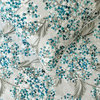Decorative Blue Cotton Twin 53"x18" Bed Runner Pearl Embroidery- Blue Star Fauna
