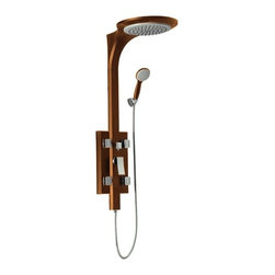 Genoa Oil Rubbed Bronze Tempered Glass Rainfall Shower Panel with Hand Shower - Shower Panels And Columns
