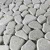 Crema Marfil Marble Nonslip Shower Tile Tumbled Pebble Stone Riverrock, 1 sheet