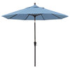 9' Aluminum Umbrella Auto Tilt Bronze, Air Blue
