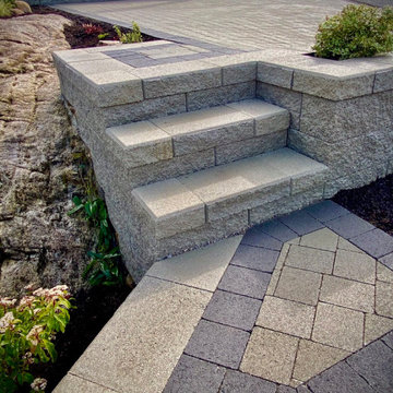 Allan Block Stairs and Driveway