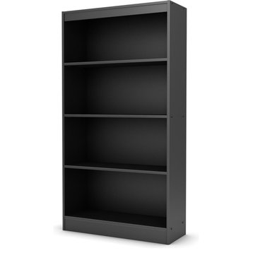 South Shore Axess 4-Shelf Bookcase, Pure Black