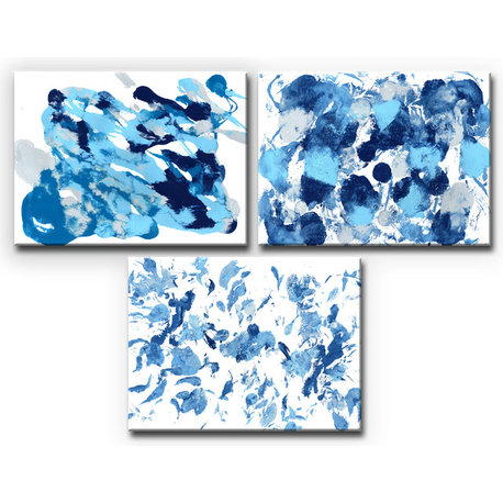 Ready2HangArt 'Rainy Moves I-III' Wrapped Canvas Art Set, 30"x120" 3-Panels
