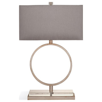 Maklaine Modern / Contemporary Metal Table Lamp in Antique Silver