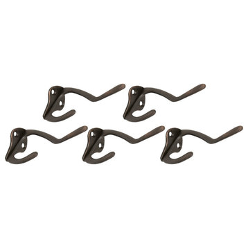 Design House 181966 Double Coat and Hat Hook - Pack of 5 - Oil Rubbed Bronze