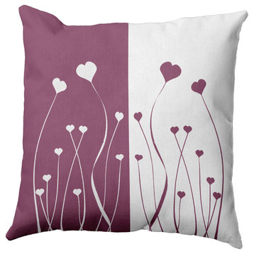 Growing Love Decorative Throw Pillow, Muted Purple, 20"x20"