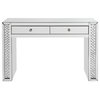 ACME Nysa Vanity Desk, Mirrored and Faux Crystals