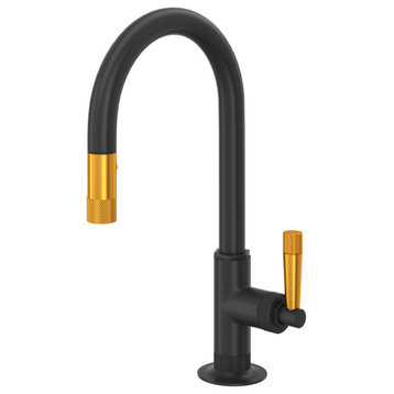 Graceline Pull Down Bar Prep Faucet Black and Gold - one-time listing