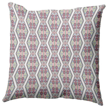 Detailed Geo Decorative Throw Pillow, Muted Purple, 18"x18"