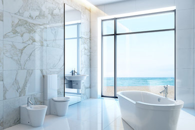 Inspiration for a contemporary bathroom remodel in New York