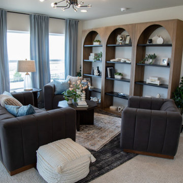 Cozy Upstairs Living Room with Contemporary Color and Texture