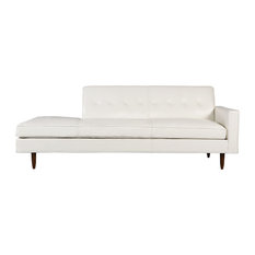 Sleek Leather Sofas Houzz Karl Eleanor Mid Century Modern Sofa Right White Aniline Leather Sofas