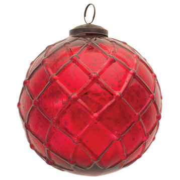 Mercury Glass Ball Ornament, Set of 4