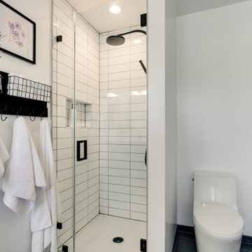 Blue Transitional Master Bathroom Woodbridge, VA