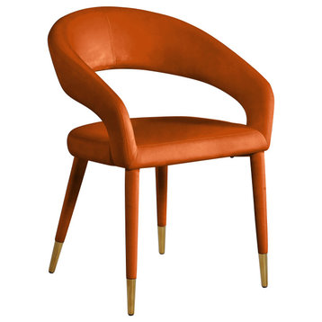 The Prescott Dining Chair, Cognac, Velvet