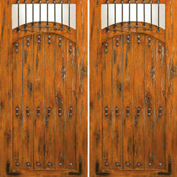 Exterior Double Door, Knotty Alder Camber Lite, Clavos - Front Doors
