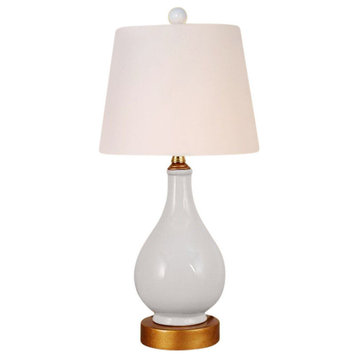 White Porcelain Vase Table Lamp 17"